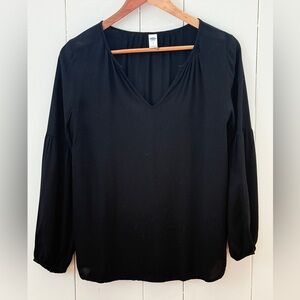 Old Navy Black Drop Sleeve Relaxed Blouse
